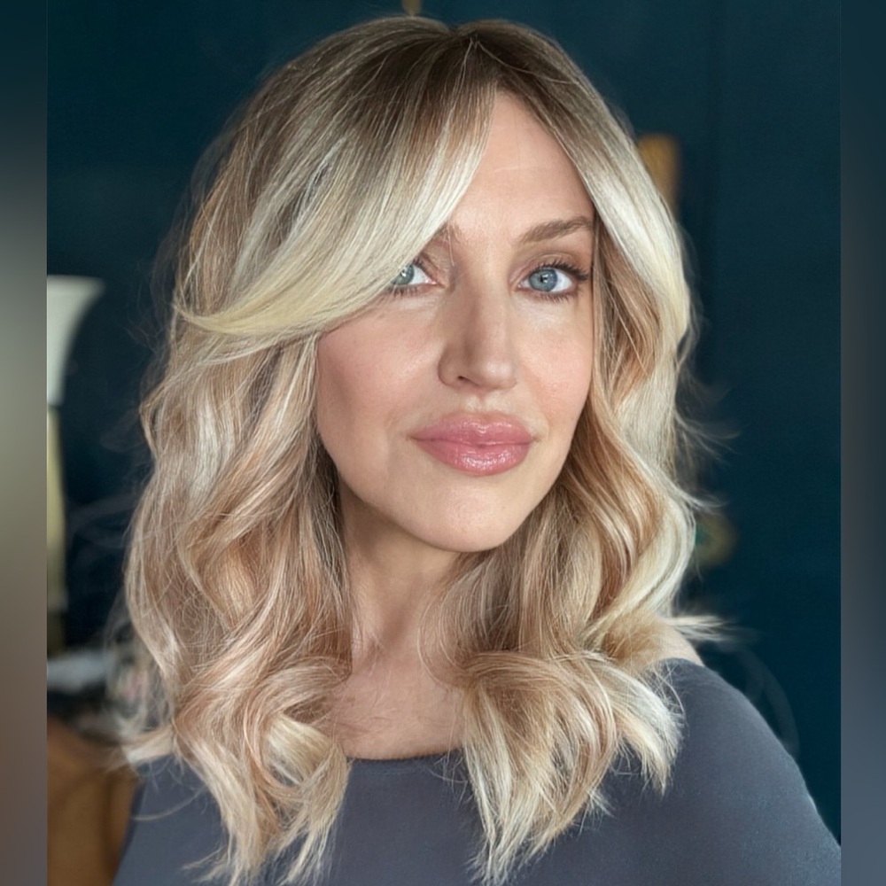 Strawberry Blonde Curly Bob Wig with Curtain Bangs by Nikita Wigs (29)